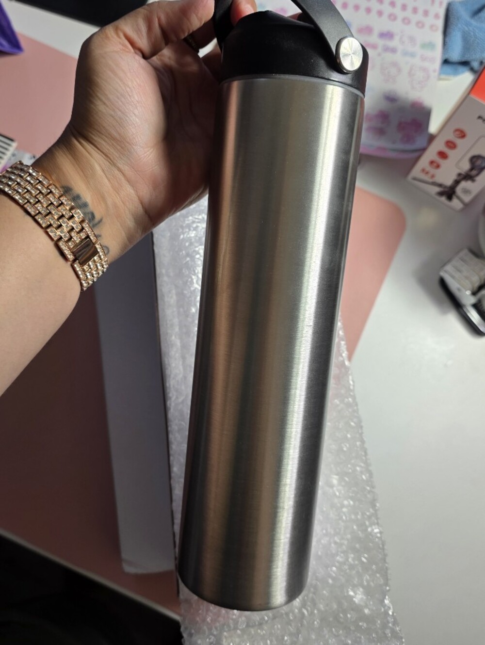 32oz Stainless Steel Silver Water Bottle - Unbranded